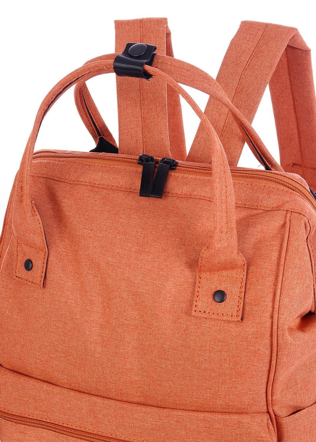Рюкзак женский городской, оранжевый однотонный, со стандартными лямками, объем 18 л