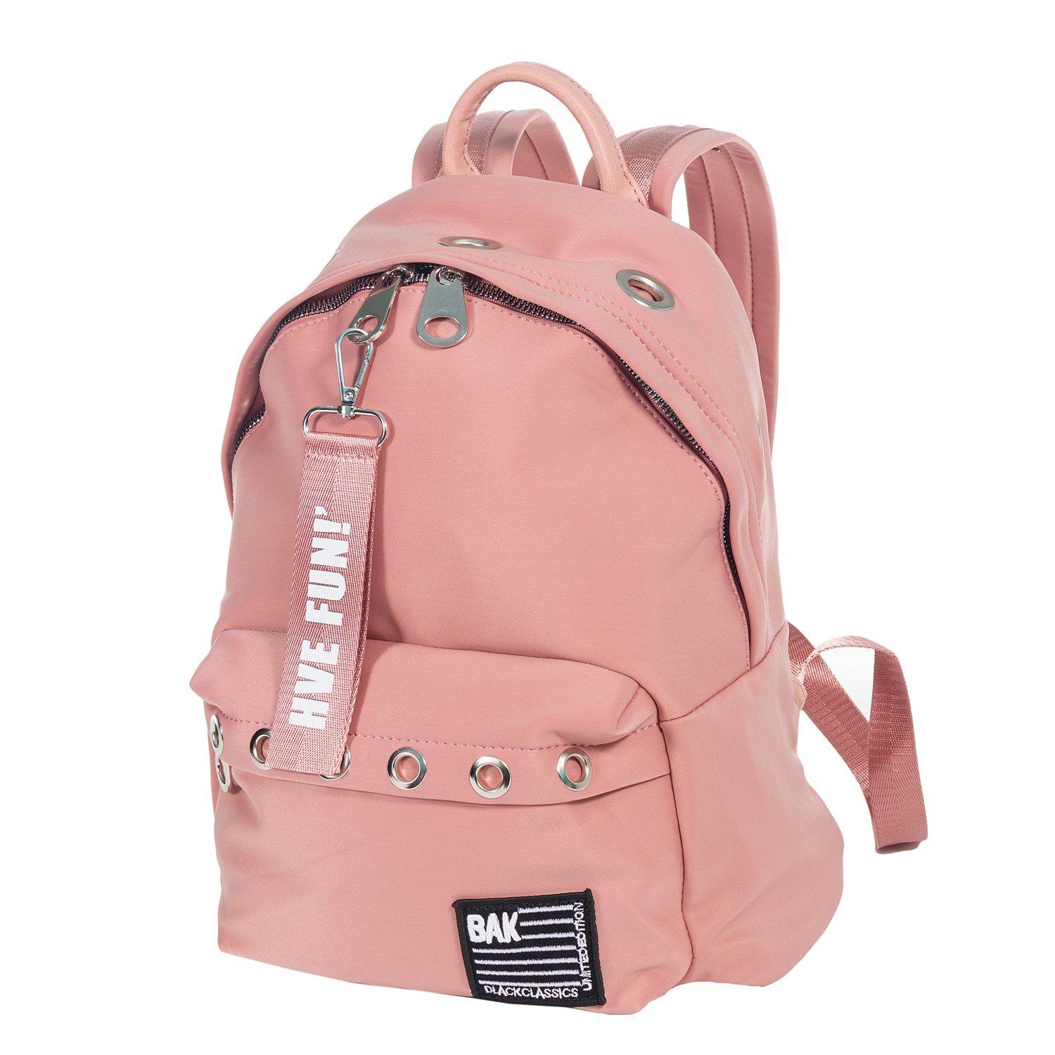 Рюкзак женский городской, розовый, с широкими лямками, объем 16 л