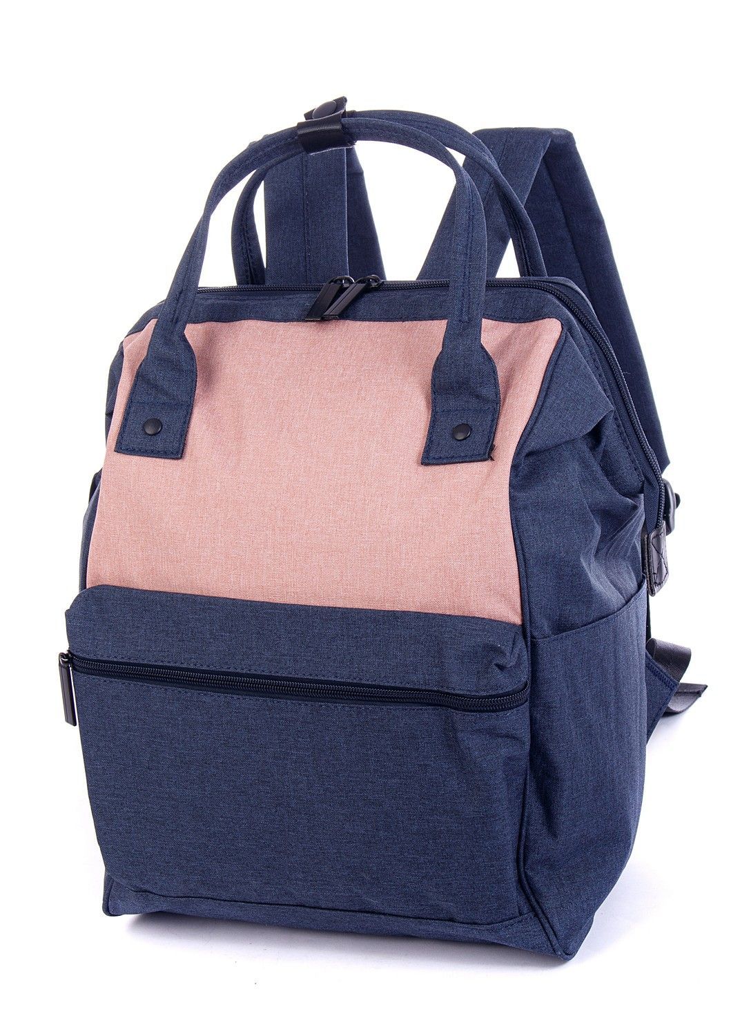 Рюкзак женский городской, темно-синий однотонный, со стандартными лямками, объем 18 л