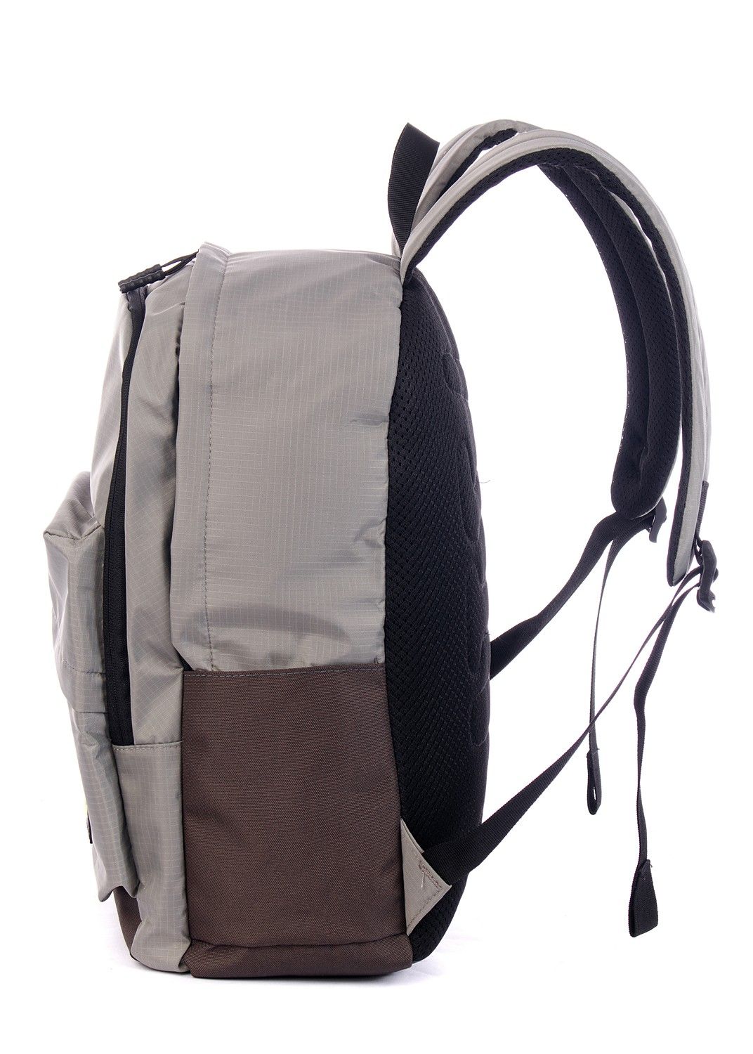 Рюкзак мужской светло-серый, однотонный, городской, с широкими лямками, 20л.