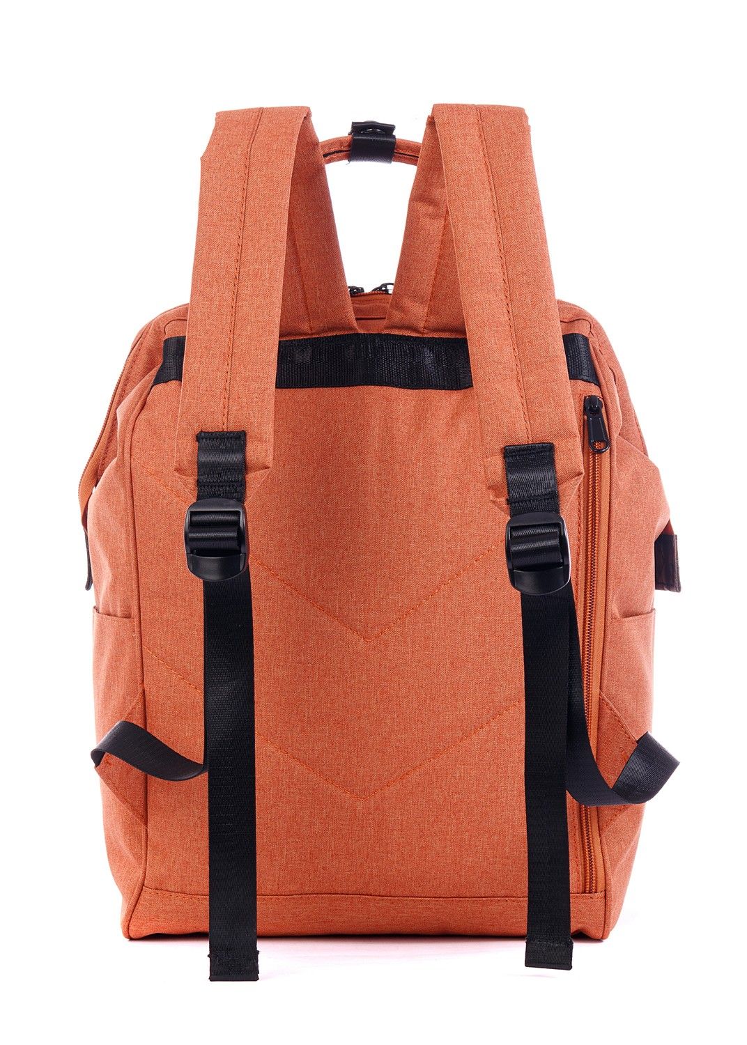 Рюкзак женский городской, оранжевый однотонный, со стандартными лямками, объем 18 л
