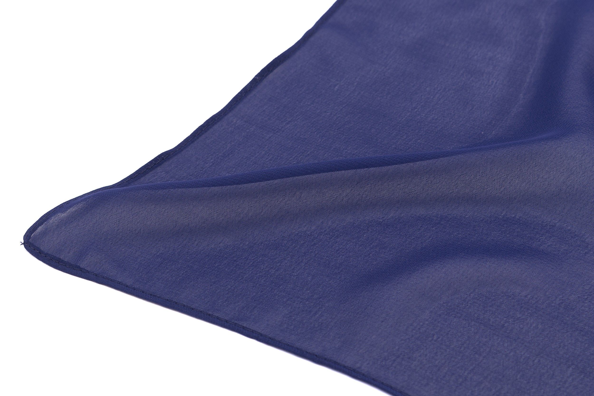 Платок шейный однотонный MAGROM, темно-синий, 70 х 70 см, из 100% шифона