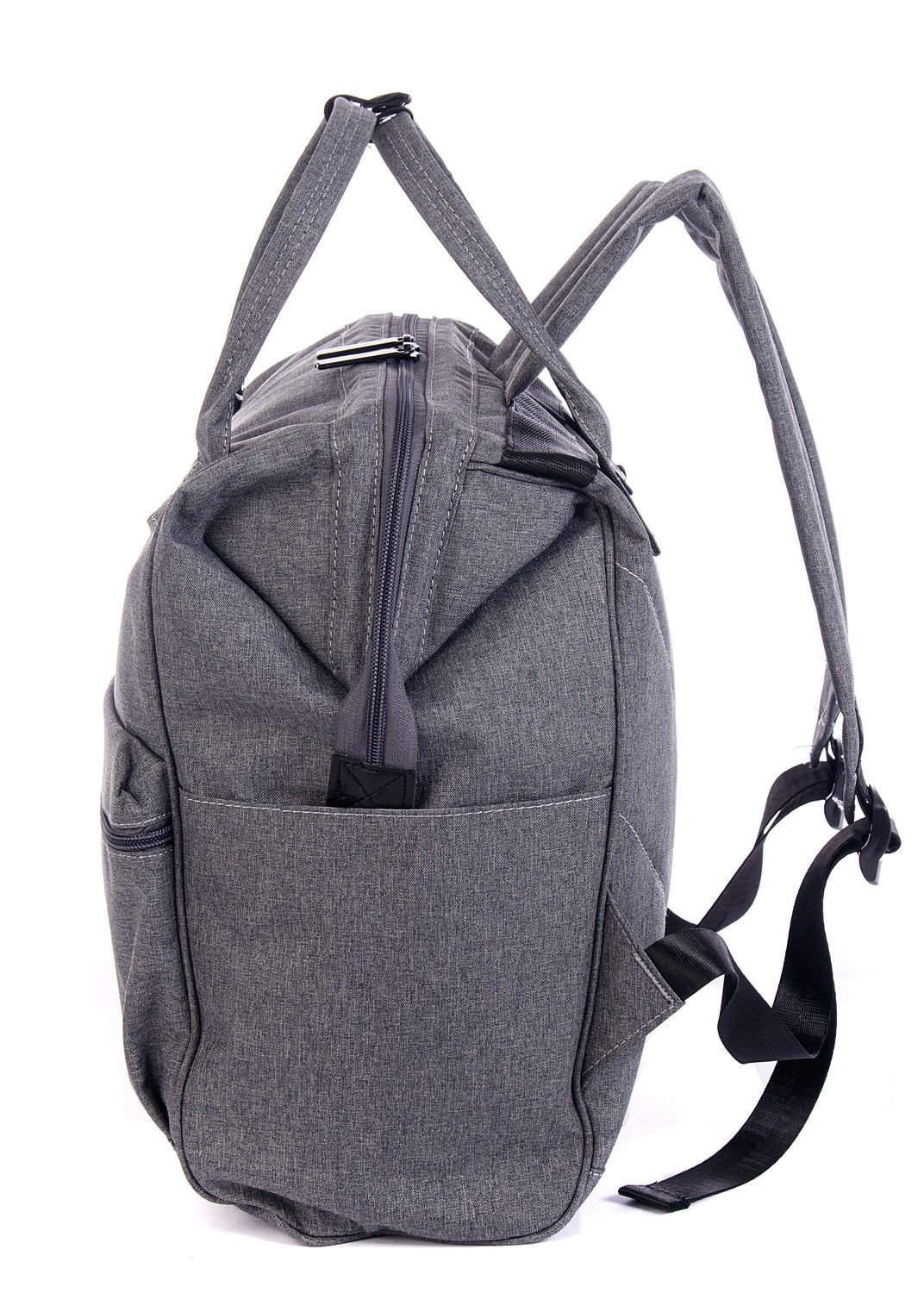 Рюкзак женский городской, серый однотонный, со стандартными лямками, объем 18 л