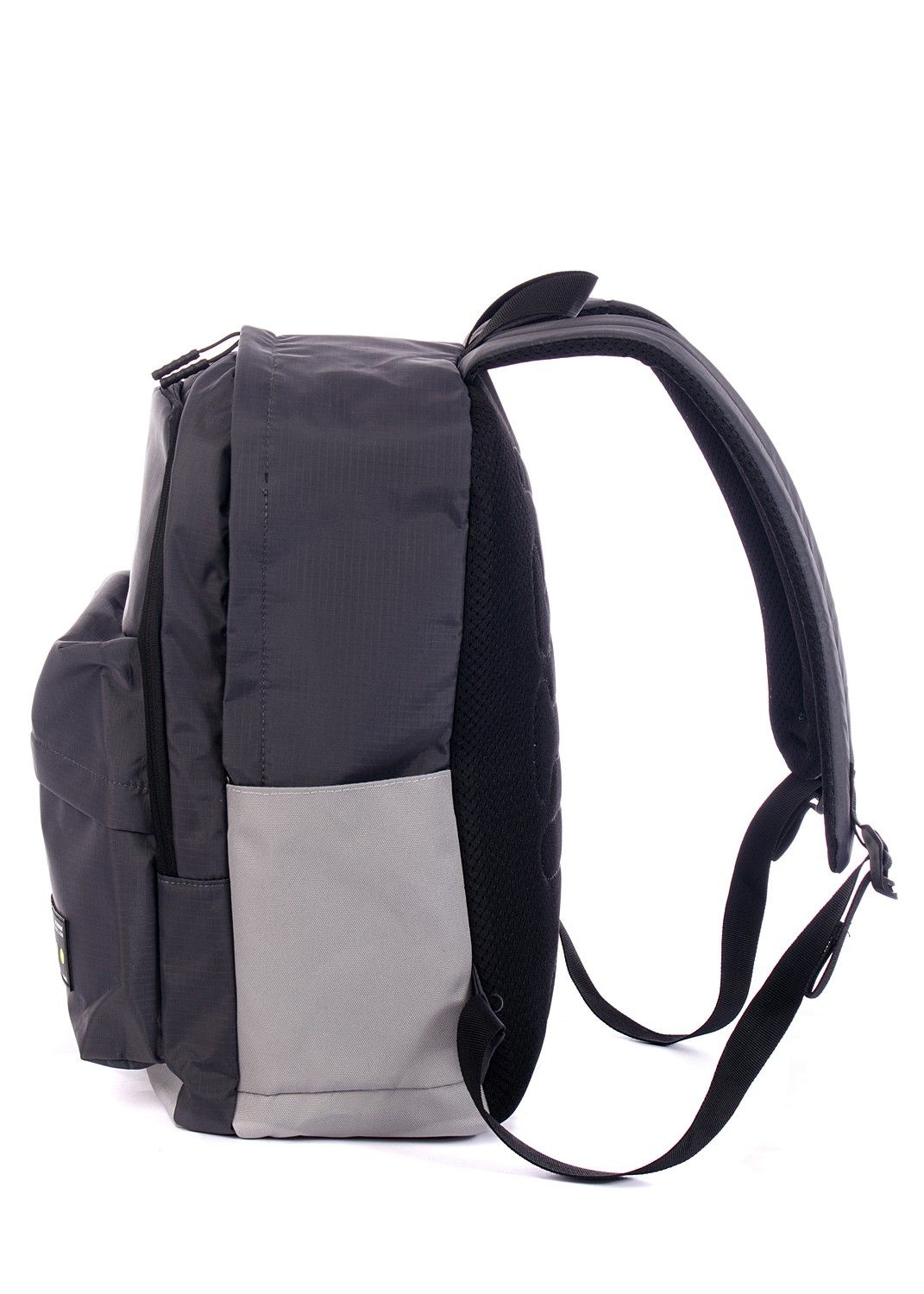 Рюкзак мужской темно-серый, однотонный, городской, с широкими лямками, 20л.