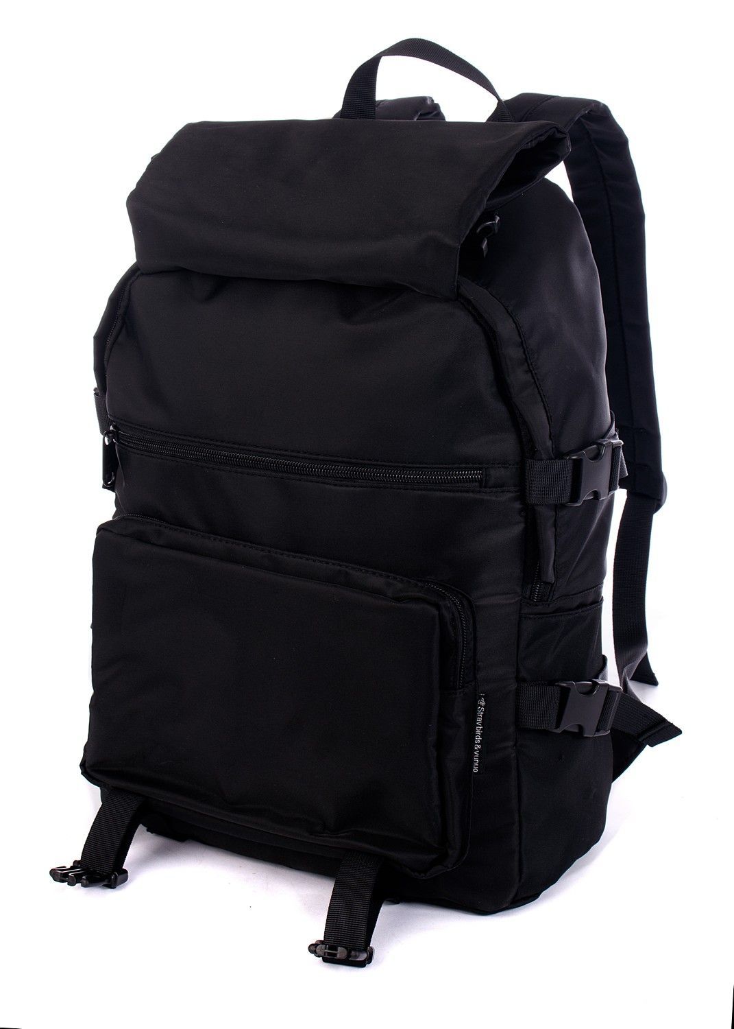 Рюкзак мужской городской, черный однотонный, со стандартными лямками, 25л