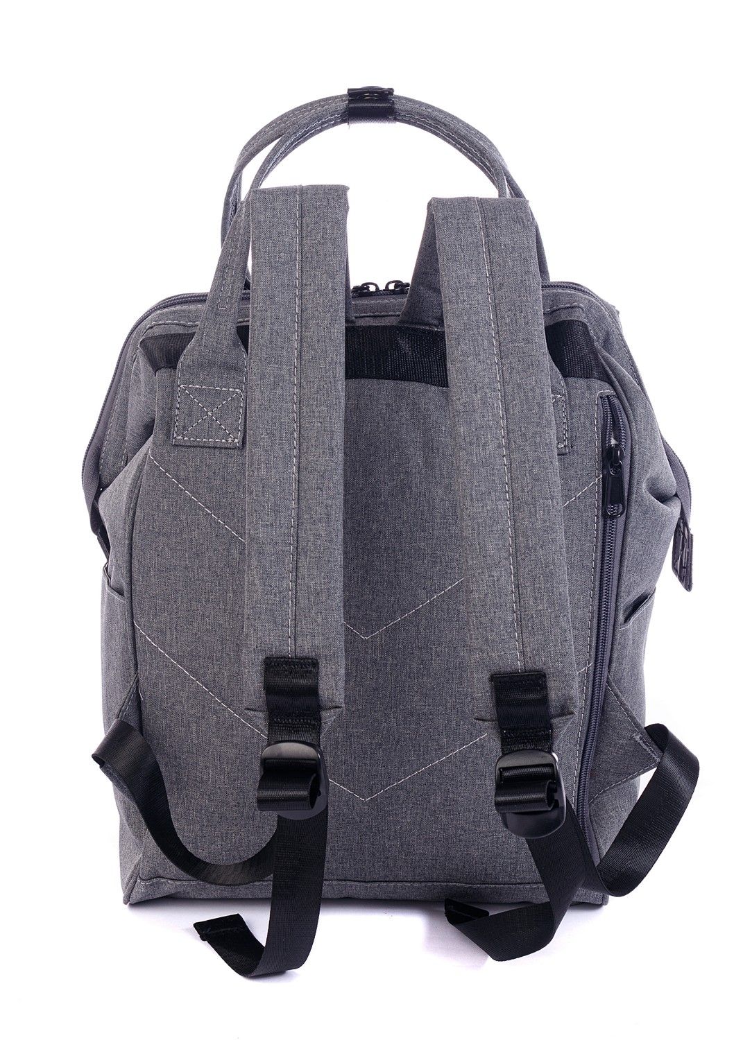 Рюкзак женский городской, серый однотонный, со стандартными лямками, объем 18 л