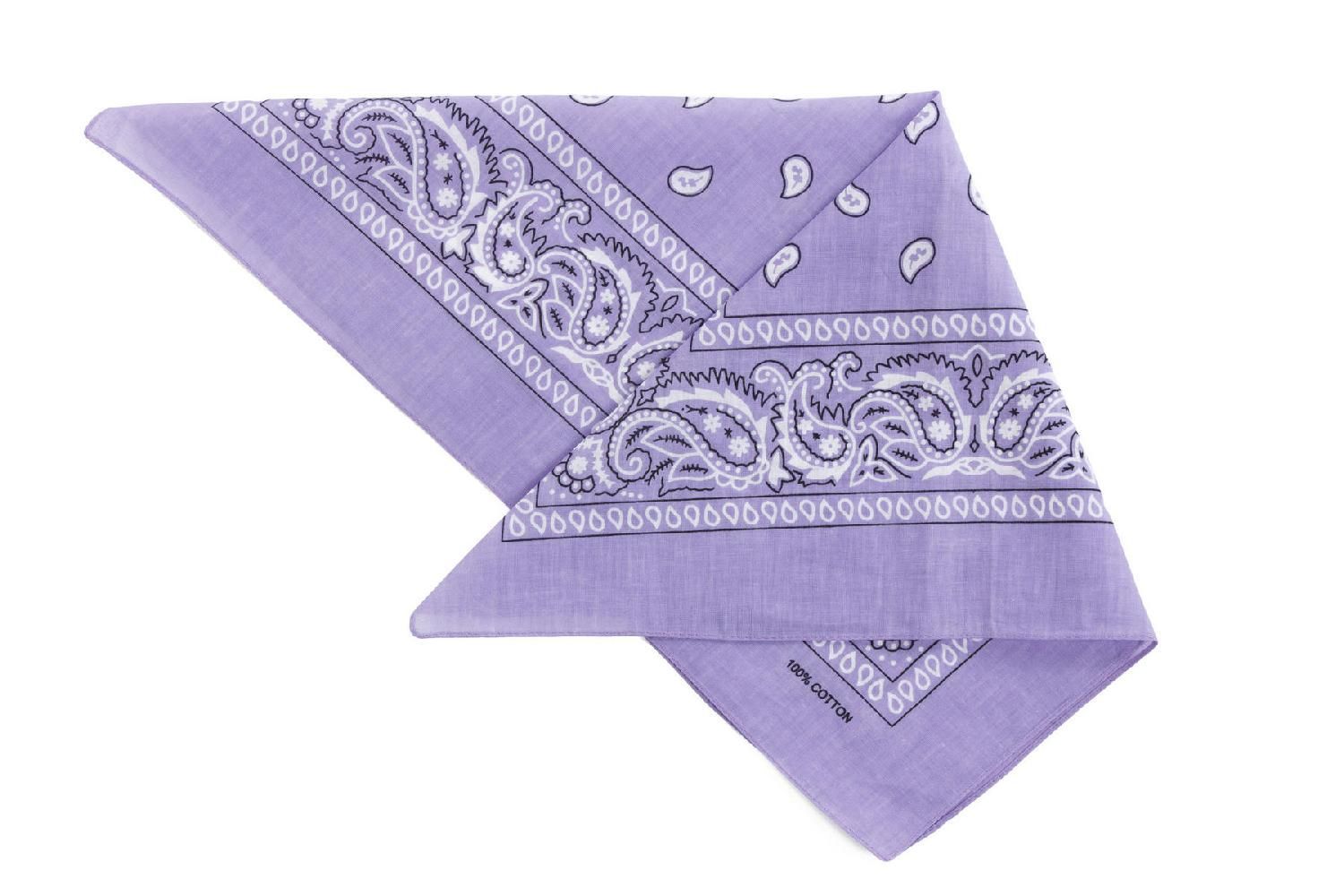 Платок-бандана с завитками MAGROM, фиолетовая, 55 х 55 см, из хлопка