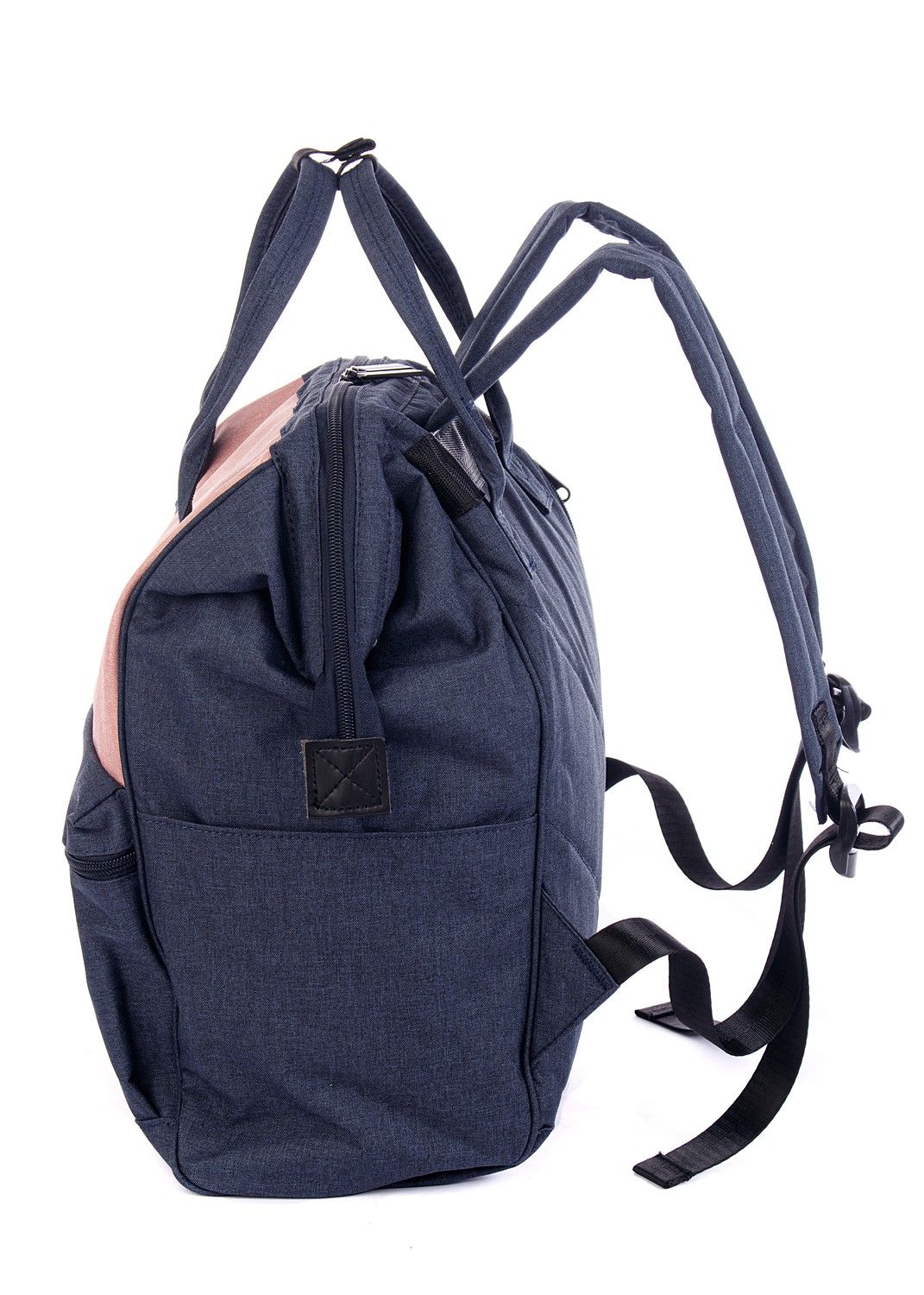Рюкзак женский городской, темно-синий однотонный, со стандартными лямками, объем 18 л