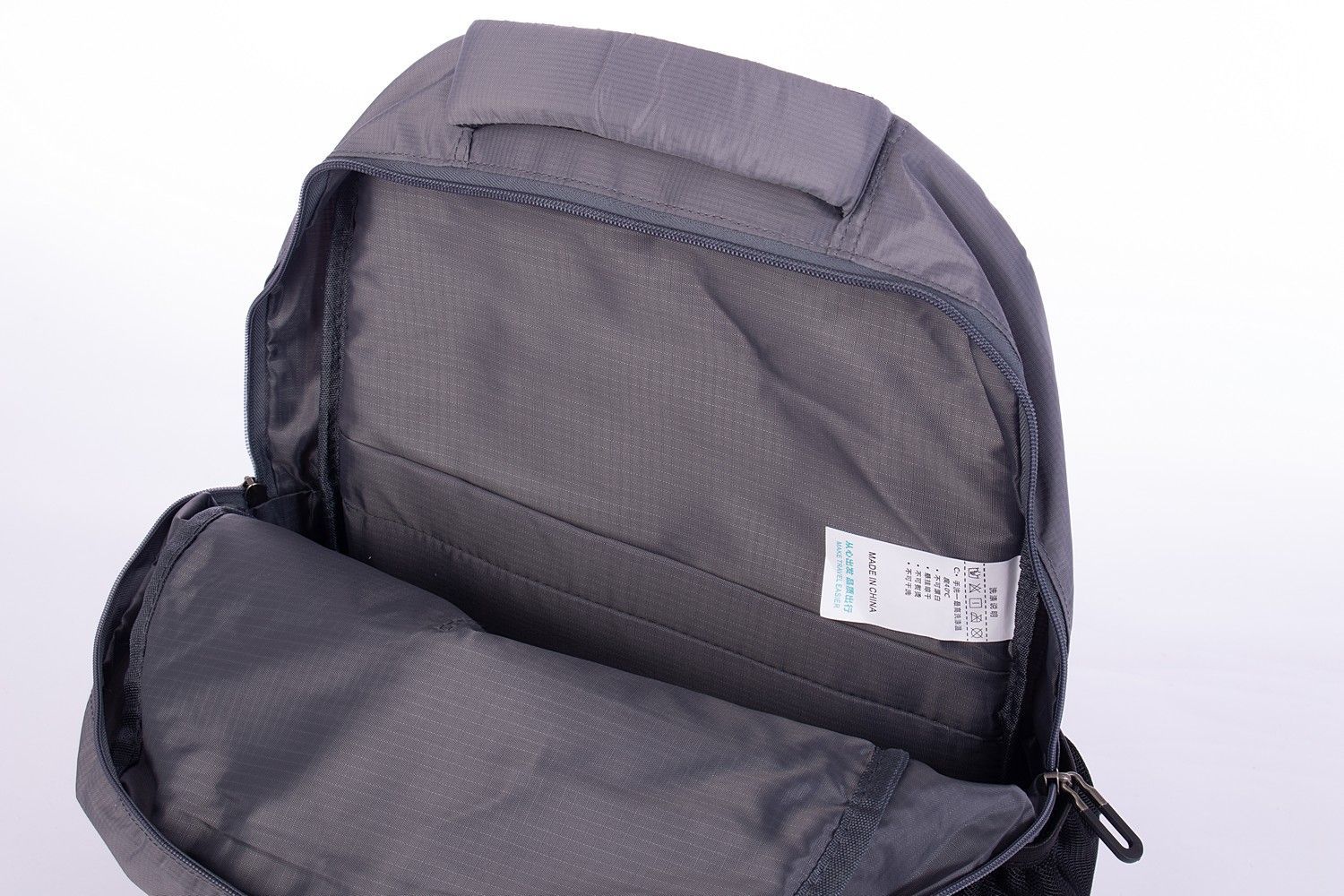 Рюкзак мужской городской, светло-серый однотонный, с широкими лямками, 21л