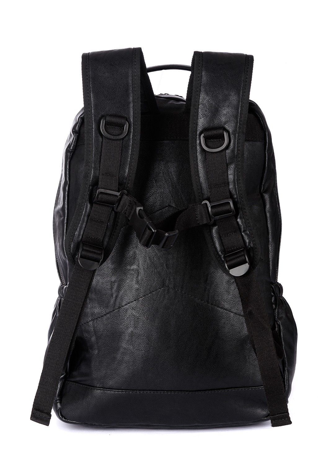 Рюкзак женский городской из искусственной кожи, черный, с широкими лямками, объем 26л